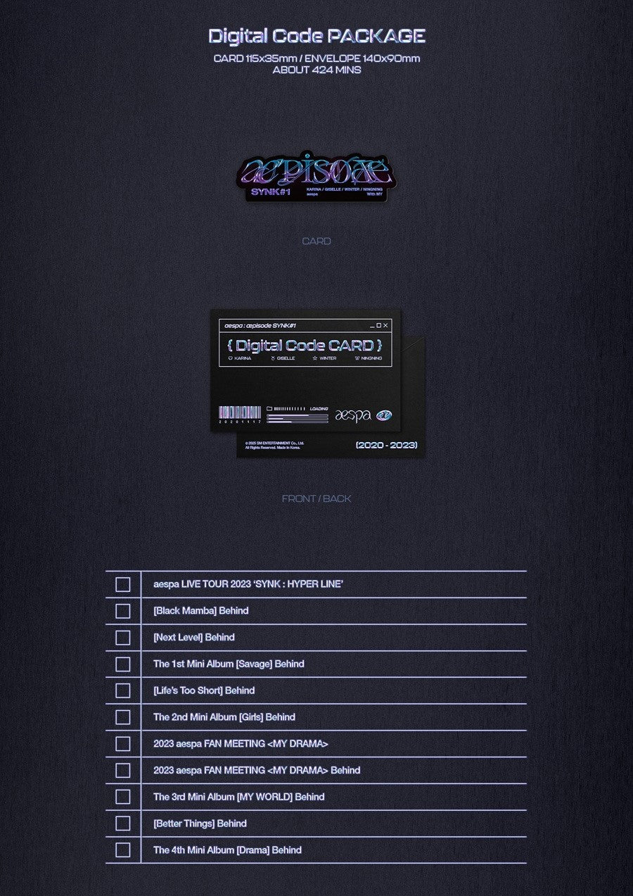 AESPA - ÆPISODE SYNK#1 DIGITAL CODE
