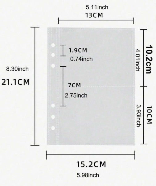 Two Grid Pages For Binder (21.1 cm x 15.2 cm)