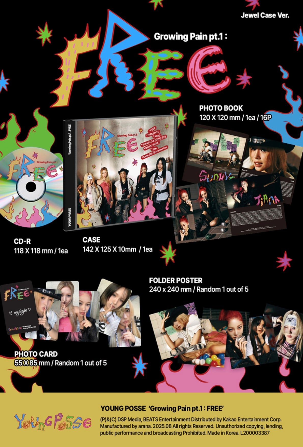 YOUNG POSSE - GROWING PAIN PT.1 : FREE [JEWEL CASE VER.]