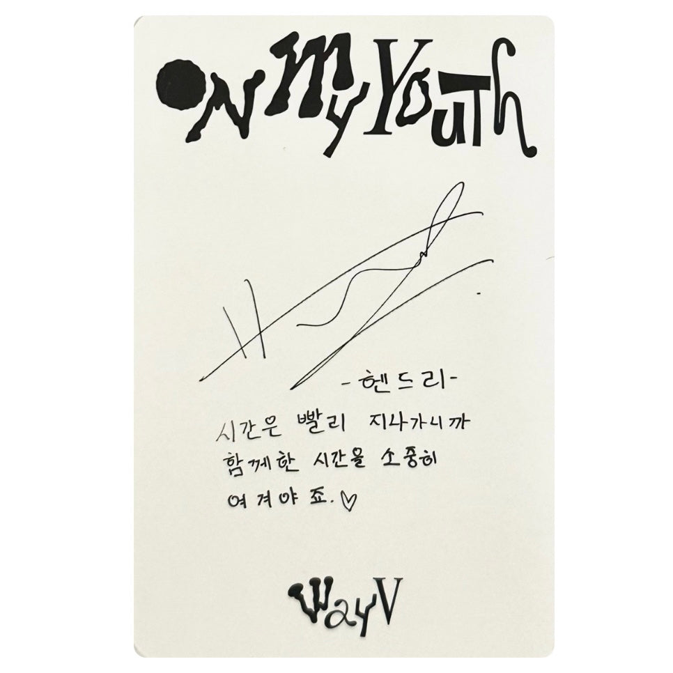 WayV Hendery Photocard [On My Youth (Diary Ver.)]