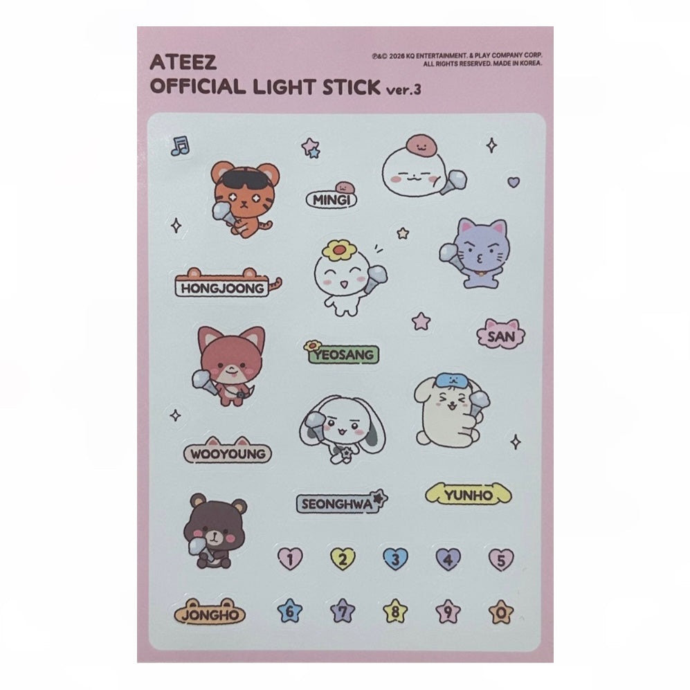Ateez Official POB Stickers [Light Stick Ver.3]