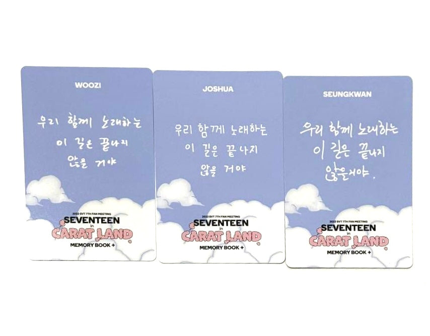 SEVENTEEN photocards [Seventeen in Carat Land 2023(Memory book)]