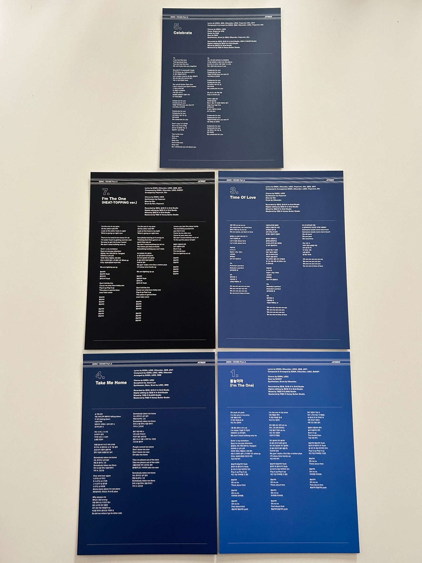 ATEEZ pastkartes [Zero: Fever Part.2]