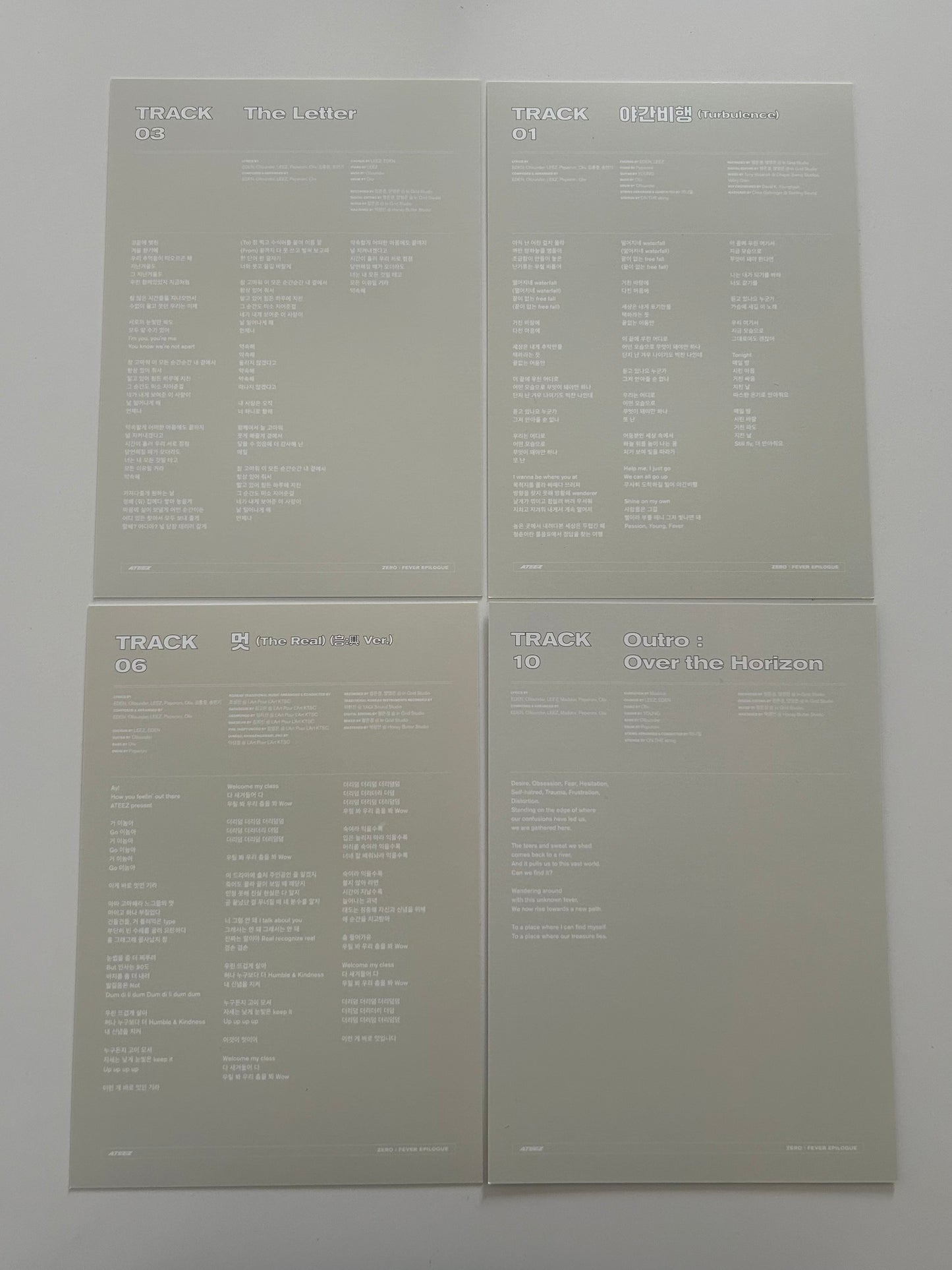 ATEEZ pastkartes [Zero: Fever Epilogue]