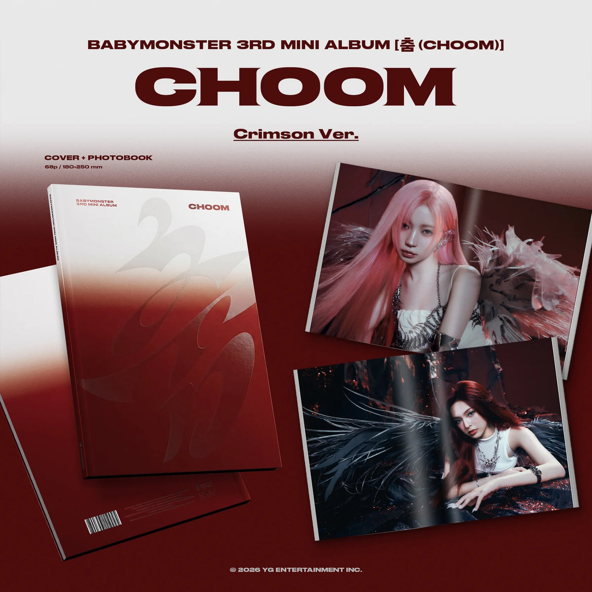 (GRUPAS VIDEOZVANA PASĀKUMS) BABYMONSTER 3. MINI ALBUMS [춤 (CHOOM)] (Crimson / Metallic / Prism Ver.)