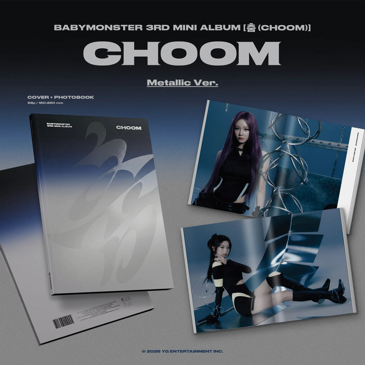 (GRUPAS VIDEOZVANA PASĀKUMS) BABYMONSTER 3. MINI ALBUMS [춤 (CHOOM)] (Crimson / Metallic / Prism Ver.)