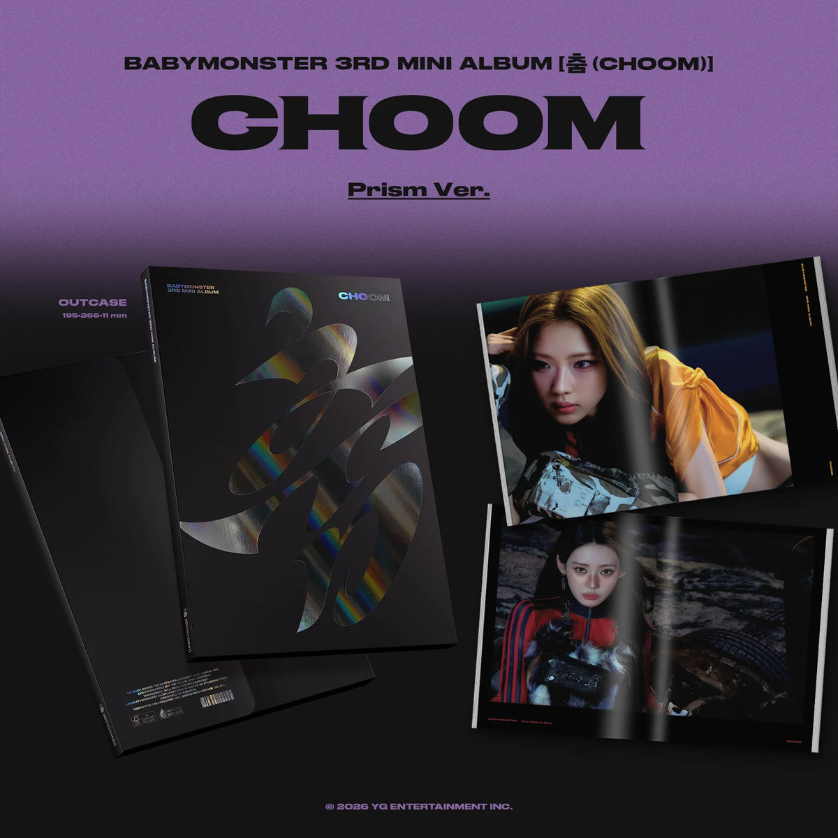(GRUPAS VIDEOZVANA PASĀKUMS) BABYMONSTER 3. MINI ALBUMS [춤 (CHOOM)] (Crimson / Metallic / Prism Ver.)