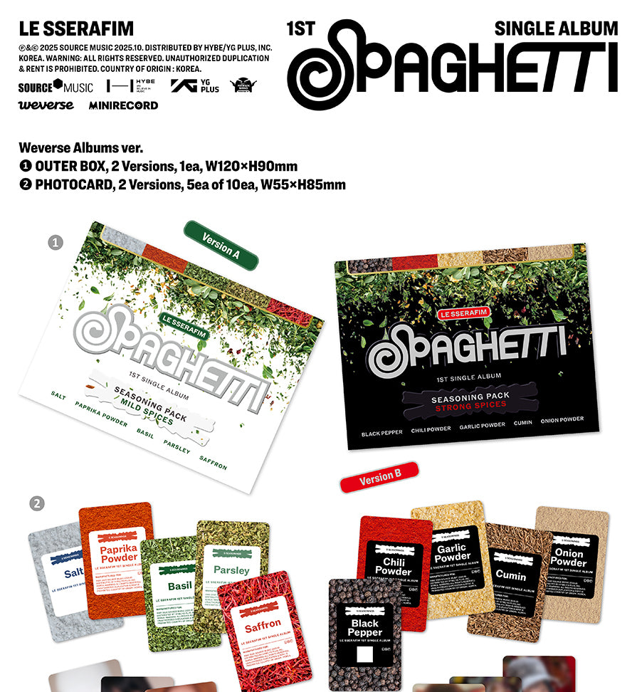 LE SSERAFIM - SPAGHETTI [WEVERSE ALBUMA VER. - RANDOM VĀKS]