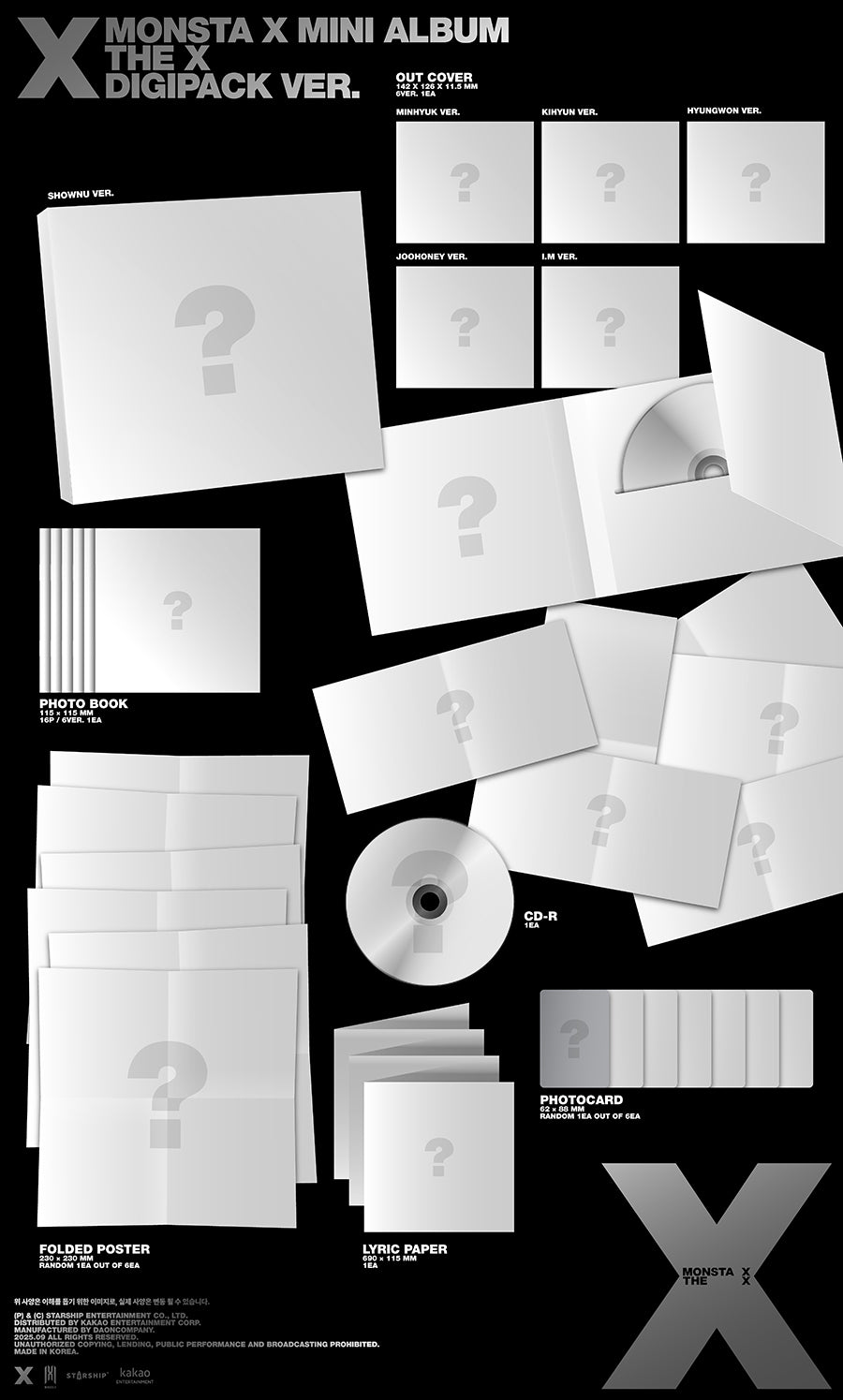 MONSTA X - THE X [DIGIPACK VER. - RANDOM COVER]
