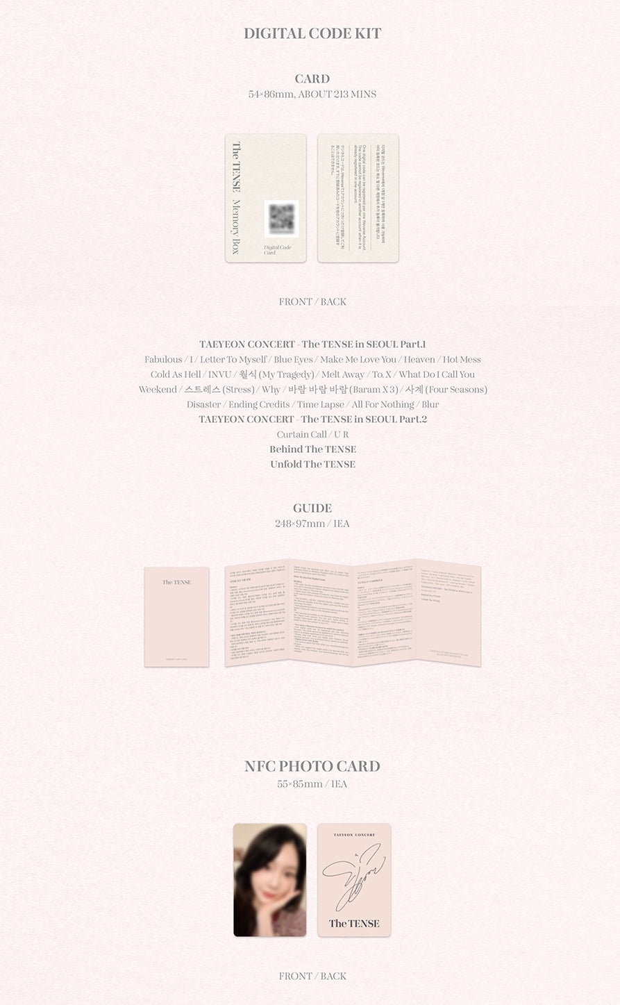 TAEYEON - THE TENSE [MEMORY BOX DIGITAL CODE]