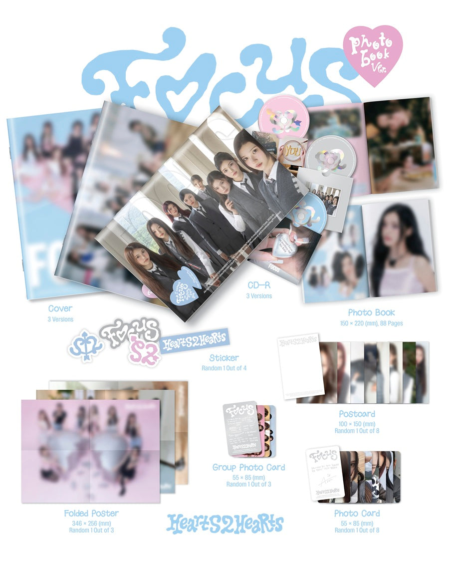 HEARTS2HEARTS - FOCUS [PHOTOBOOK VER. - RANDOM VĀKS]