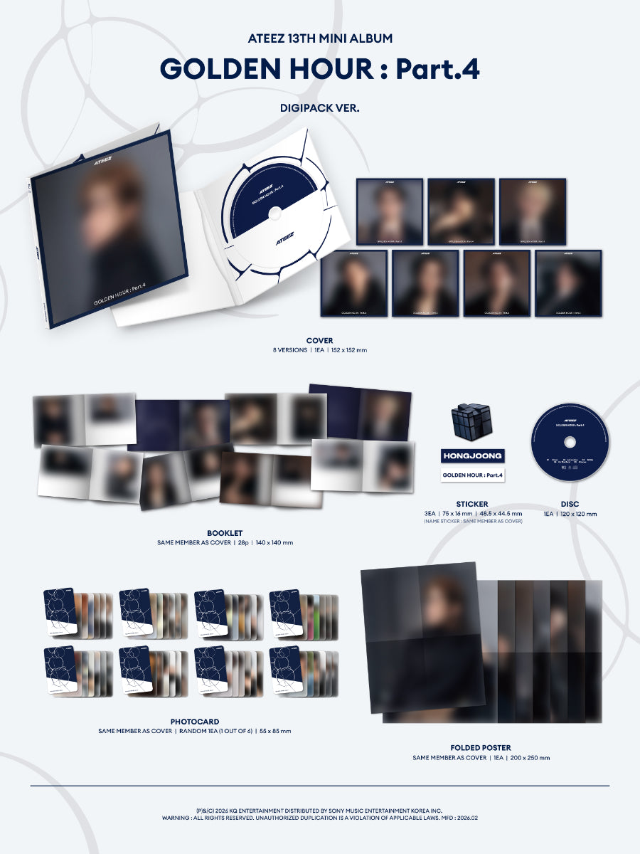 ATEEZ - GOLDEN HOUR : PART.4 [DIGIPACK VER. - RANDOM COVER]