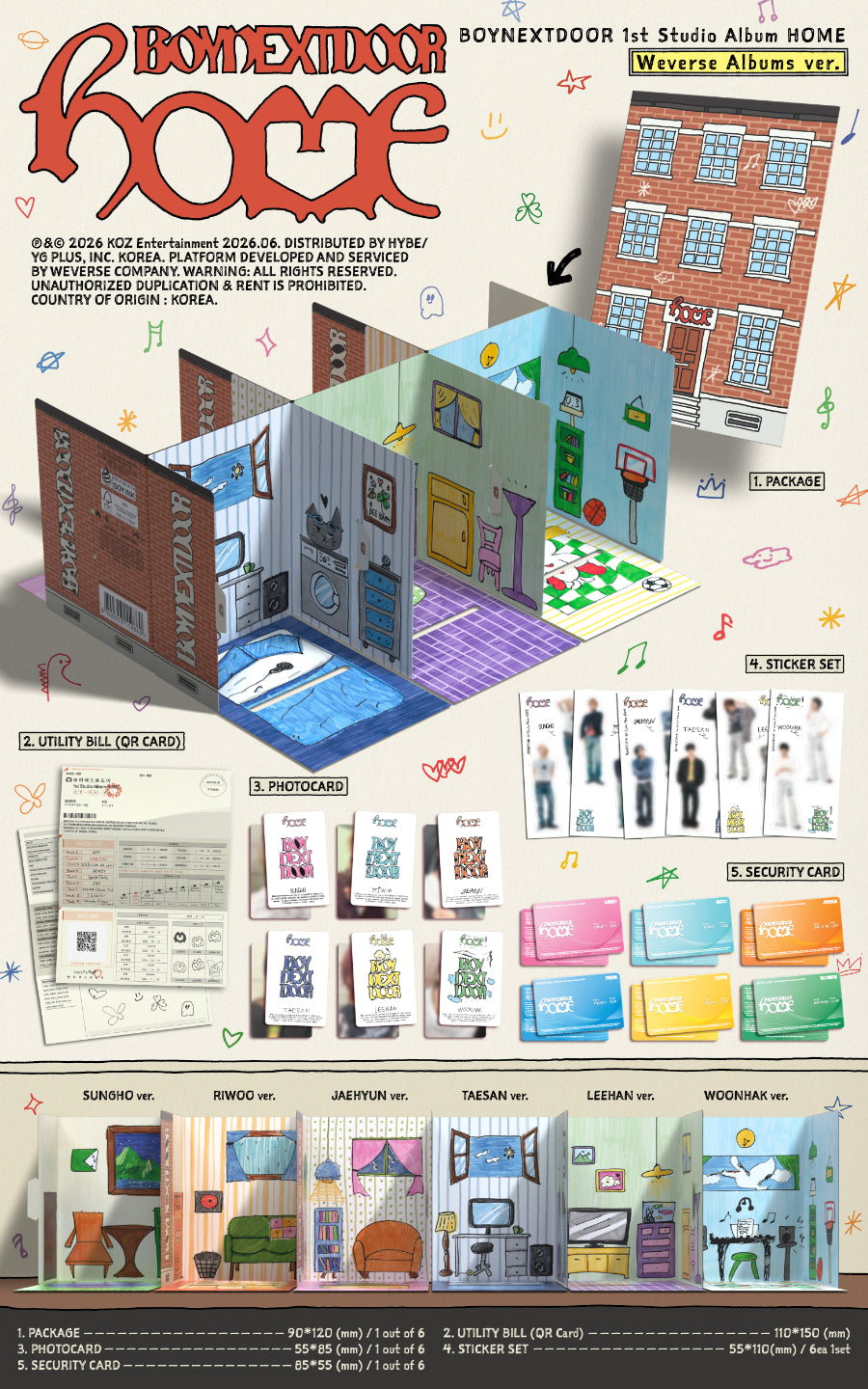 BOYNEXTDOOR - HOME [WEVERSE ALBUMS VER. - RANDOM COVER]